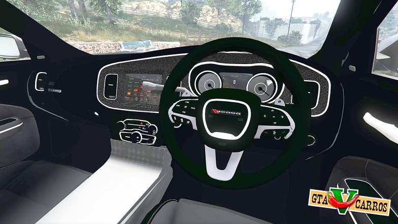 Dodge Charger SRT Hellcat 2015 v1.3 for GTA 5 steering wheel view