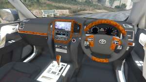 Toyota Land Cruiser 200 2016 v1.1 for GTA 5 steering wheel view