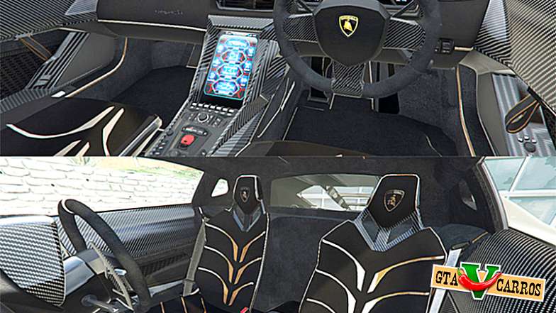 Lamborghini Centenario LP770-4 2017 v1.3 [r] for GTA 5 interior view