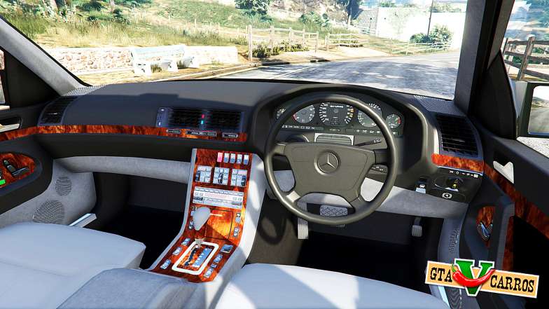 Mercedes-Benz W140 AMG [replace] for GTA 5 steering wheel view