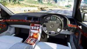 Mercedes-Benz W140 AMG [replace] for GTA 5 steering wheel view