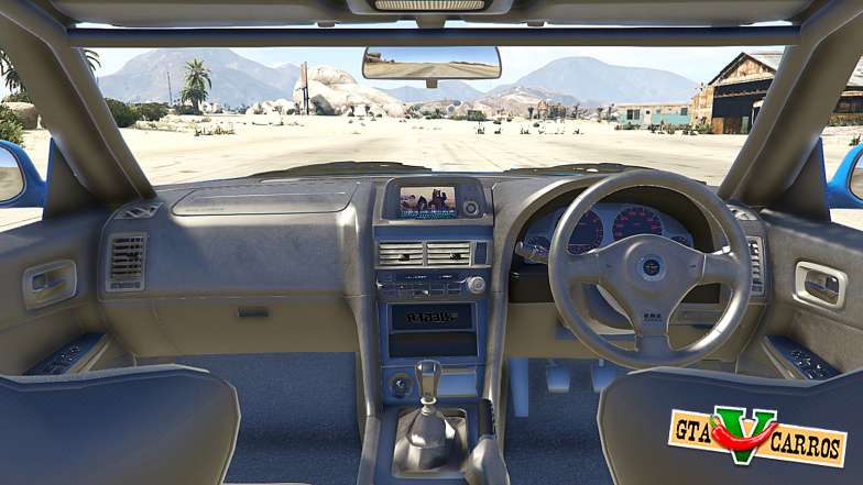 Nissan Skyline GT-R V-Spec R34 for GTA 5 interior view