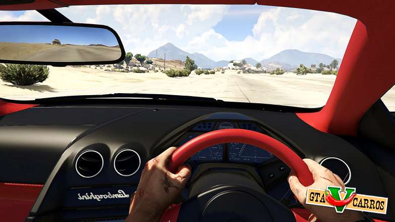 Lamborghini Reventon 7.1 for GTA 5 steering wheel view