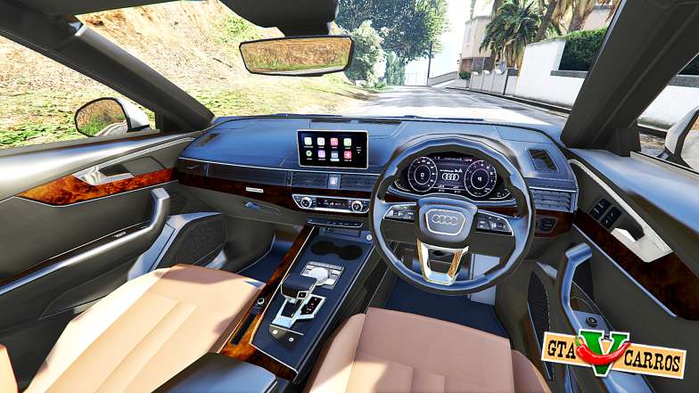 Audi A4 2017 v1.1 for GTA 5 steering wheel view