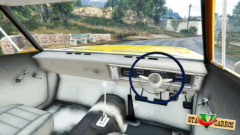 Plymouth Belvedere 1965 Taxi [replace] for GTA 5 steering wheel view