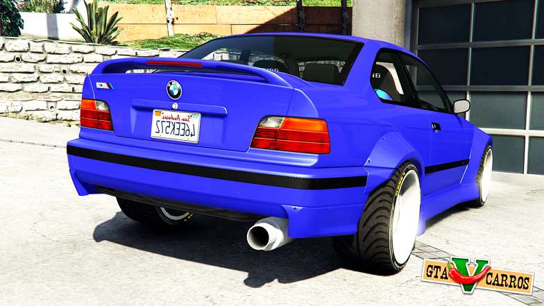 BMW M3 (E36) Street Custom [blue dials] v1.1 for GTA 5 back view