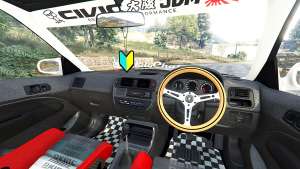 Honda Civic EK9 [kanjo edition] [replace] for GTA 5 steering wheel view
