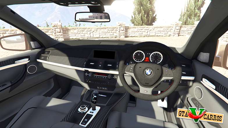 BMW X5 M (E70) 2013 v1.2 [add-on] for GTA 5 steering wheel view