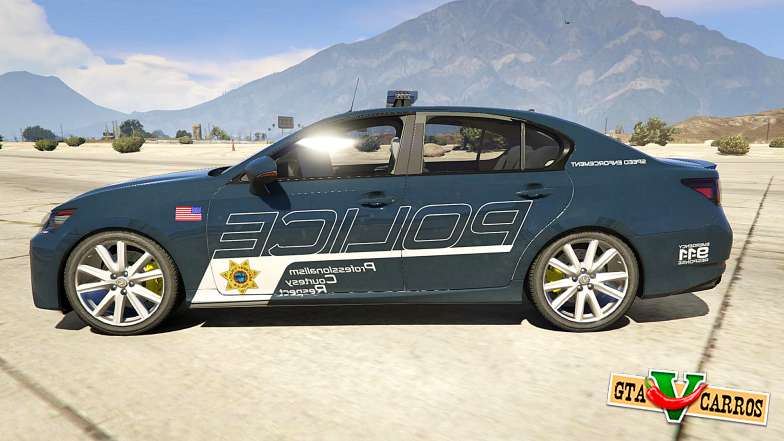 Lexus GS 350 Hot Pursuit Police for GTA 5 side view