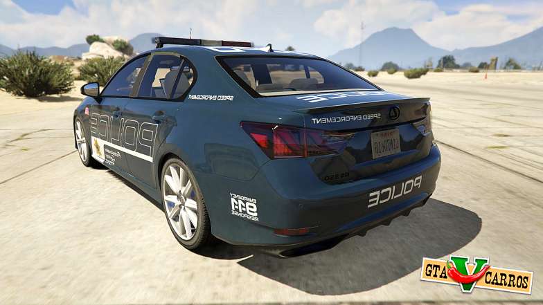 Lexus GS 350 Hot Pursuit Police for GTA 5 back view