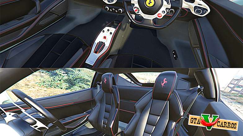 Ferrari 458 Italia [replace] for GTA 5 interior view
