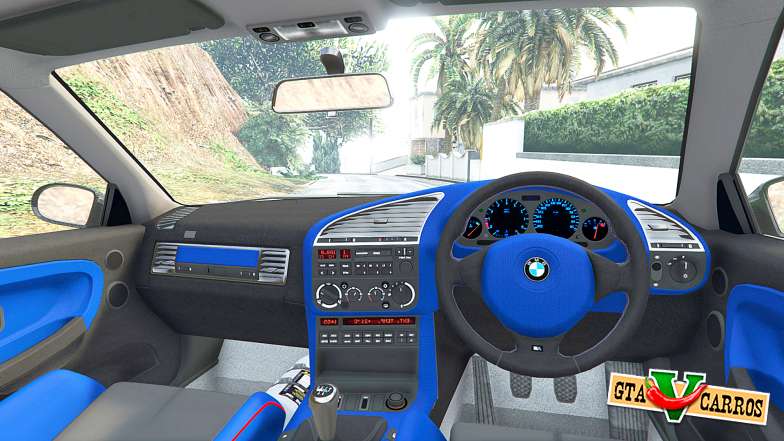 BMW M3 (E36) Street Custom v1.1 for GTA 5 steering wheel view