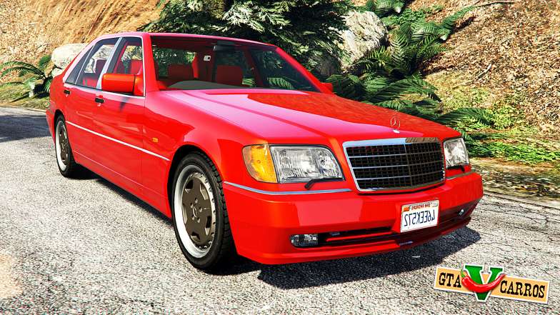 Mercedes-Benz W140 AMG orange signals [replace] for GTA 5 front view