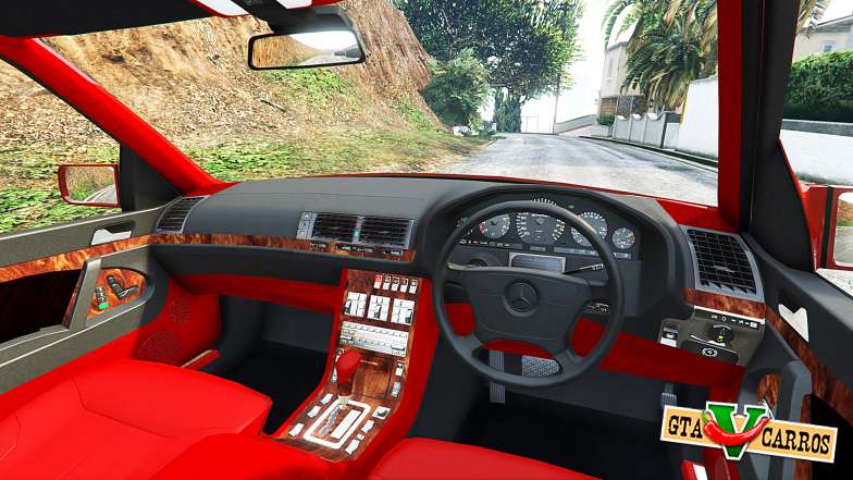 Mercedes-Benz W140 AMG orange signals [replace] for GTA 5 steering wheel view