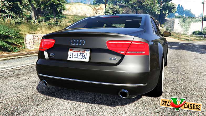 Audi A8 FSI 2010 for GTA 5 back view