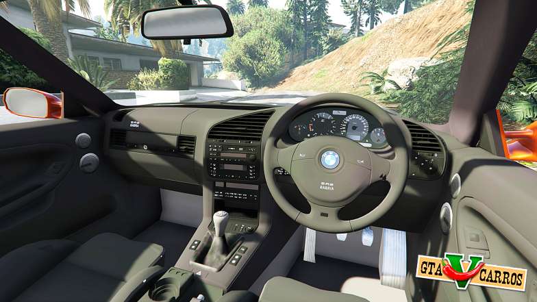 BMW 328i (E36) M-Sport v1.1 [replace] for GTA 5 steering wheel view