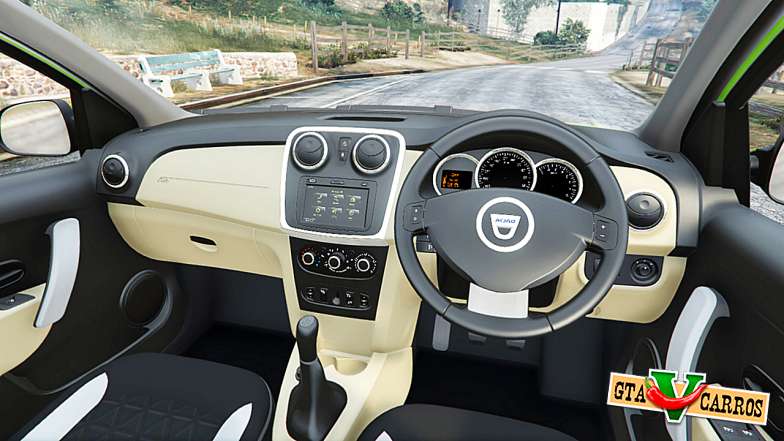 Dacia Sandero Stepway 2014 for GTA 5 steering wheel view