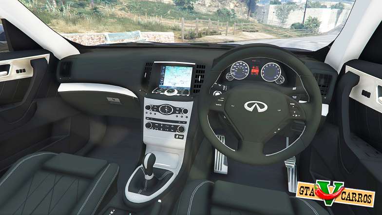 Infiniti FX S50 for GTA 5 steering wheel view