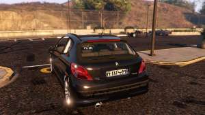 Peugeot 207 for GTA 5 rear view