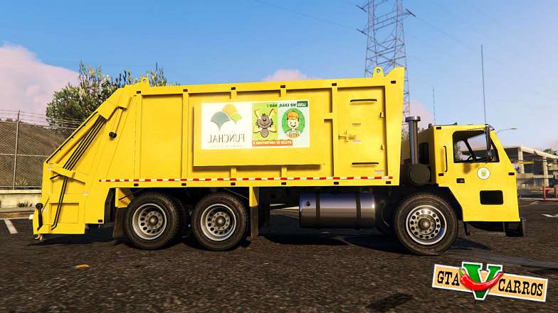 Portugal, Madeira Garbage Truck CMF Skin for GTA 5 side view