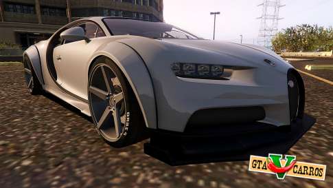 Bugatti Chiron Widebody for GTA 5 front view