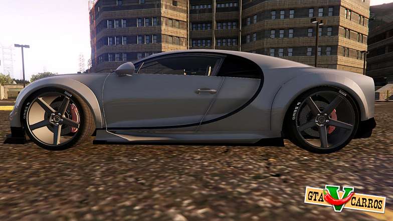 Bugatti Chiron Widebody for GTA 5 side view