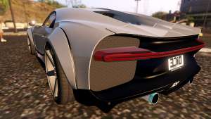 Bugatti Chiron Widebody for GTA 5 rear view