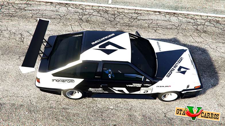 Toyota Sprinter Trueno GT-Apex (AE86) [add-on] for GTA 5 view from top