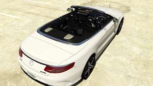 Mercedes-Benz S63 AMG Cabriolet for GTA 5 rear view