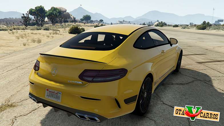 Mercedes C63S AMG Coupe for GTA 5 rear view