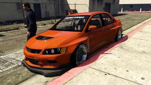 Mitsubishi Lancer Evolution IX Clinched for GTA 5 front view