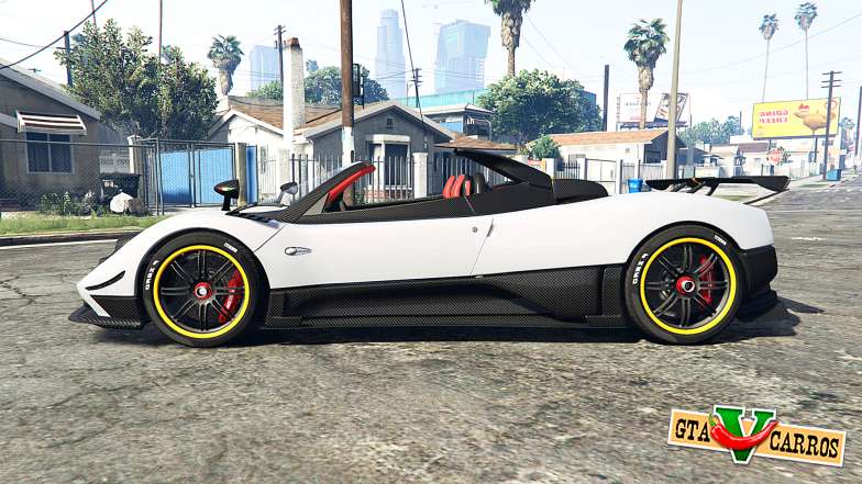 Pagani Zonda Cinque roadster 2009 [replace] for GTA 5 - side view