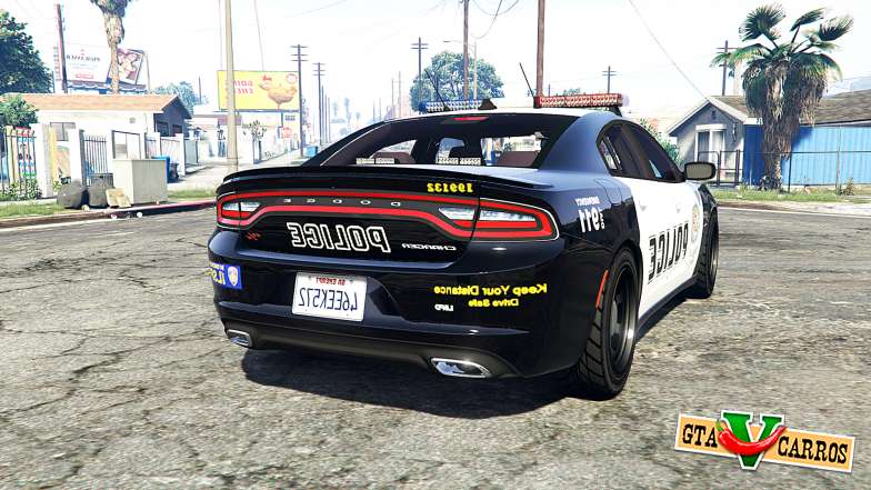 Dodge Charger RT 2015 Police v2.0 [replace] for GTA 5 - rear view