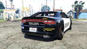 Dodge Charger RT 2015 Police v2.0 [replace] for GTA 5 - rear view