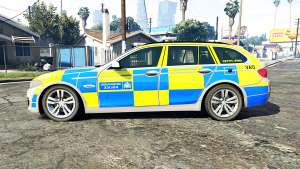 BMW 525d Touring Metropolitan Police [replace] for GTA 5 - side view