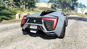 W Motors Lykan HyperSport 2014 v1.3 [replace] for GTA 5 - rear view