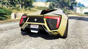 W Motors Lykan HyperSport 2014 v1.3 [add-on] for GTA 5 - rear view