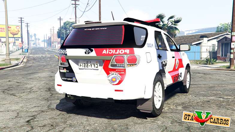 Toyota Fortuner 2014 brazilian police [replace] for GTA 5 - rear view
