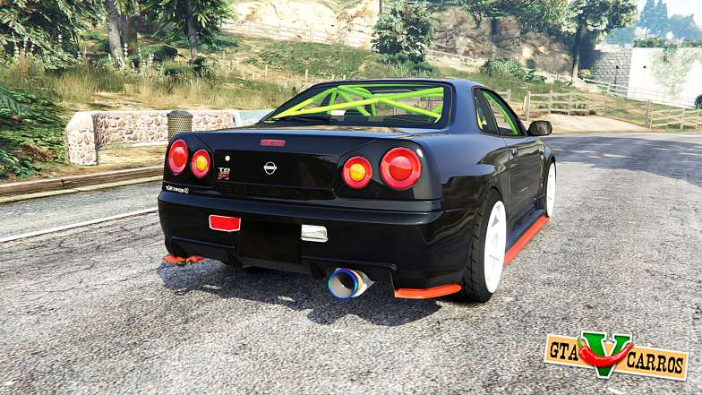 Nissan Skyline (R34) 2002 [replace] for GTA 5 - rear view