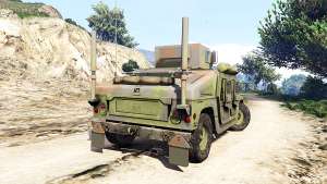HMMWV M-1116 Woodland v1.1 [replace] for GTA 5 - rear view