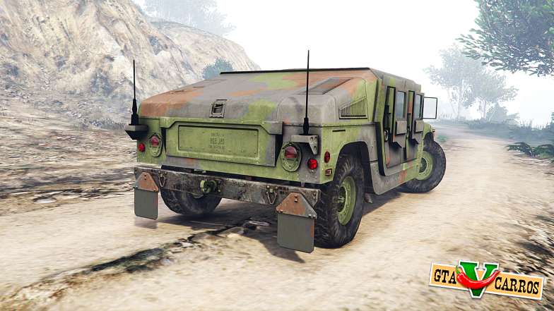 HMMWV M-1116 Unarmed Woodland [replace] for GTA 5 - rear view