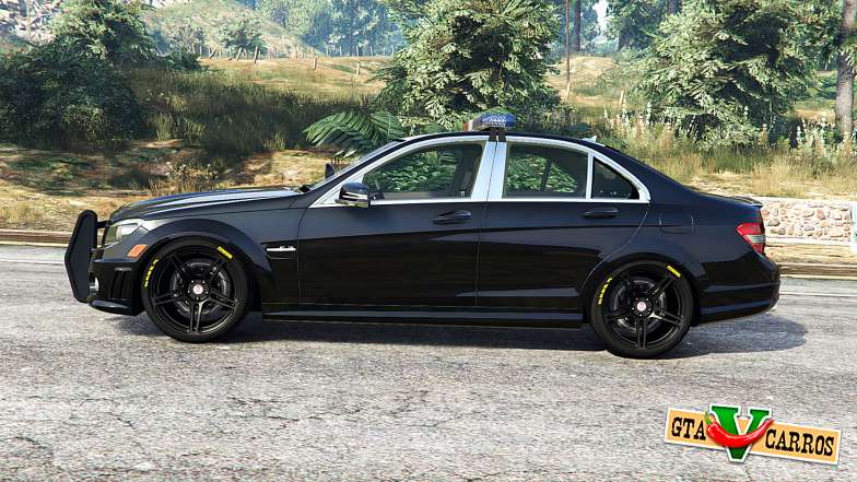 Mercedes-Benz C 63 AMG (W204) Police [replace] for GTA 5 - side view