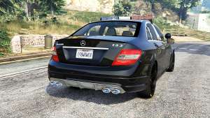 Mercedes-Benz C 63 AMG (W204) Police [replace] for GTA 5 - rear view