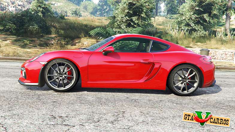 Porsche Cayman GT4 (981C) 2016 v1.2 [replace] for GTA 5 - side view