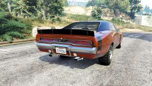Dodge Charger RT (XS29) 1970 v4.0 [replace] for GTA 5 - rear view