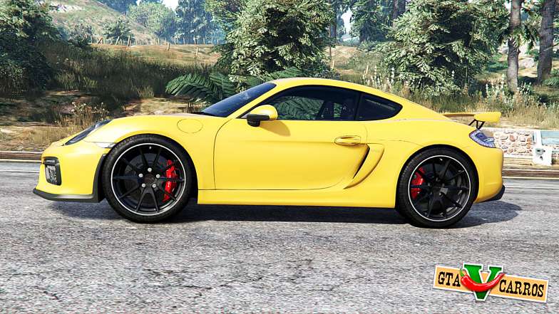 Porsche Cayman GT4 (981C) 2016 v1.1 [replace] for GTA 5 - side view