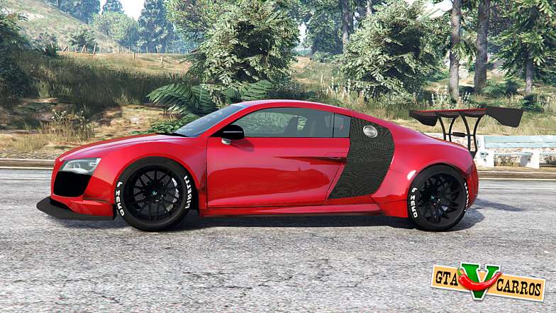 Audi R8 GT 2010 LibertyWalk [replace] for GTA 5 - side view