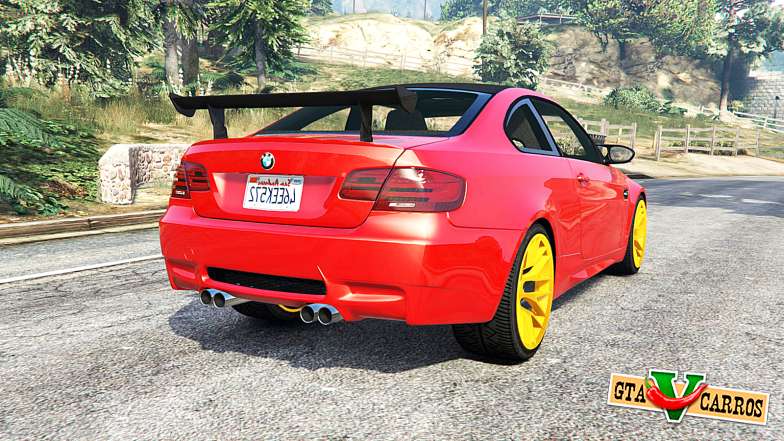 BMW M3 GTS (E92) 2010 red taillight [add-on] for GTA 5 - rear view
