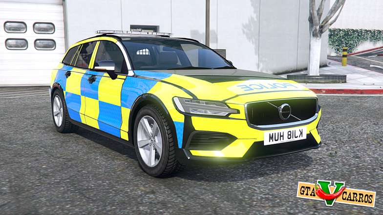 Volvo V60 T6 2018 Police [ELS] for GTA 5 - front view