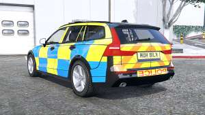Volvo V60 T6 2018 Police [ELS] for GTA 5 - rear view